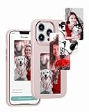 XCOOL InkPlay E-Ink Screen Phone Case, DIY Wireless NFC Photo Display Smart Phone Case, Custom Phone Protective Case, Anti-Drop Water-Resistant Ink Phone Case Compatible with iPhone 13 Pro, Pink