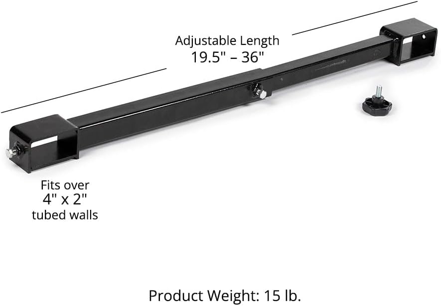 Titan Attachments Medium-Duty Stabilizer Spreader Bar for 4" x 2" Clamp-On Forks, 19.5-36 Adjustable Width, Fork Stabilizer for Tractor Skid Steer Bucket Attachment