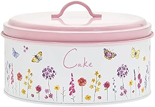 Butterfly Garden Round Enamel Metal Cake Tin