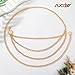 SUOSDEY Pirate Waist Chain Belts for Women Multilayer Metal Belly Chain Belt Fashion Accessories for Dress,Gold