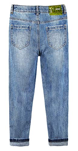 Kidscool Space Kids Slim Flexible Ripped Holes Simple Fashion Jeans,7-8 Years #TOP1