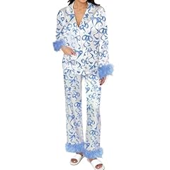 Christmas White With Blue Bow Print