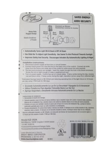 Outdoor Hardwired Stem And Swivel Light Control With Photocell, Compatible With Most Types Of Bulbs, Automatic Settings, Swivel Mount For Adjustable Placement, Time Delay, Ez-352 #TOP7
