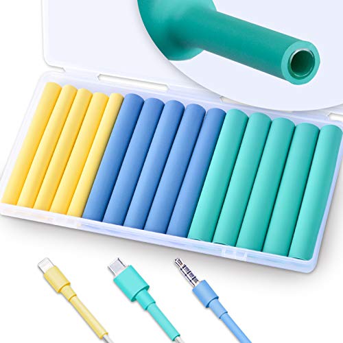 Heat Shrink Tubing Kit, Shrink Ratio 3:1 Heat Shrink Tube,Wire Shrink Wrap Tubing Protector Saver Cover for Phone Cable Marine Waterproof Electrical Shrink Tubing with Adhesive Lined 3Colors