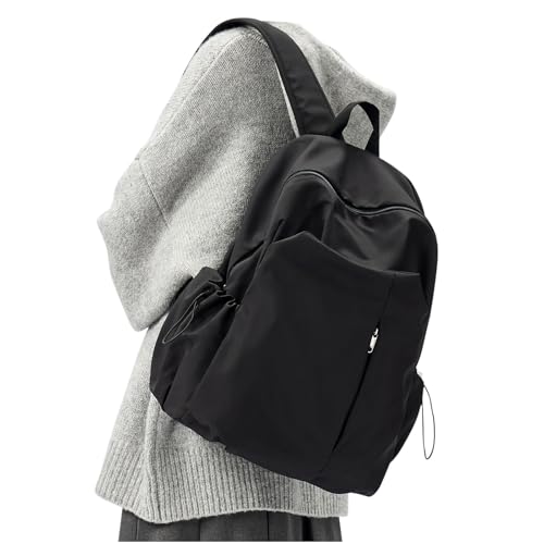 Basic Black Backpack For High School Women Men,Lightweight Casual Daypack College Backpack,Simple Bookbag For Teens Boys Girls,Waterproof School Bag