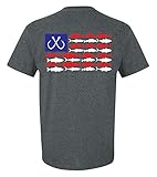 Patriotic Salt Water Fish American Flag USA Saltwater Fishing Outdoors Men's Short Sleeve T-Shirt-Heather Grey-XXL