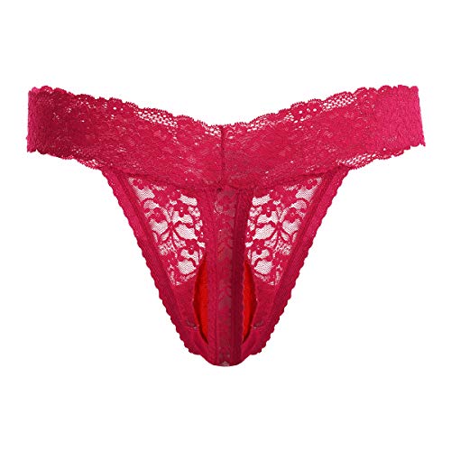 Tanga para hombre de encaje rojo con ajuste ergonómico L 3