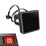 DACIRTY Pack-1 Trailer Hitch Lights with 15 LEDs, Super Bright Square Waterproof Vehicle Tail Light, Car Brake Light for Trucks, SUVs, RVs (Black)