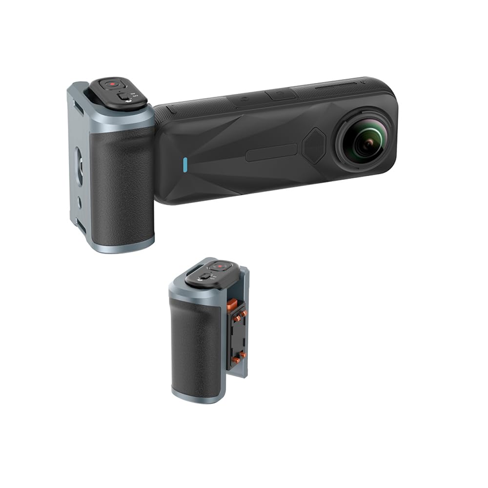 Impugnatura per riprese stradali per Insta360 X4 air/X5 Bluetooth compatibile con maniglia per fotografia di strada in lega di alluminio, design ergonomico, sgancio rapido, telecomando da 10 m, porte