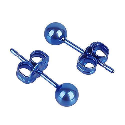 4mm Hypoallergenic Pure Titanium Ball Stud Earrings for Sensitive Ears in Multiple Colors for Women Girls High Polished