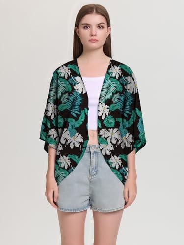 Image of Chunoy Women Short Sleeve Chiffon Kimono Beach Swimsuit Cover Up