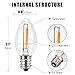 Emotionlite Night Light Bulbs, C7 Candelabra LED Light Bulbs, E12 Chandelier Base, 4W 5W 6W 7W Incandescent Equivalent, Warm White, 2700K, Clear, 4 Pack