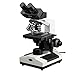 AmScope B390C Compound Binocular Microscope, 40X-2500X Magnification, Brightfield, Halogen Illumination, Abbe Condenser, Double-Layer Mechanical Stage, Sliding Head
