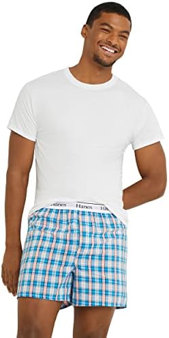 Hanes mens Originals Cotton Woven Boxers Pack, Moisture-wicking Underwear for Men, 3-pack