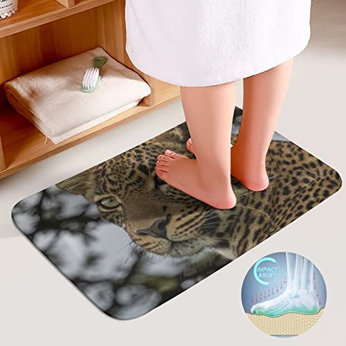 Badezimmer Badematte 3 Teilig Set,3D Tierischer Leopard Saugfähige Teppich,WC-Deckelbezug,U-Förmige Matte 3-Teiliges… – Bild 7
