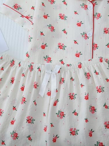 Image of Verdusa Pajamas For Women Set 2 Piece Summer Pajama Sets Cute Pjs Lounge Matching Button Shirt with Shorts