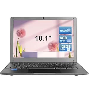 Mini computadora portátil educativa con CPU tel Celeron N4020 de 8 GB de RAM 128 GB SSD HD IPS pantalla, computadora portátil para aprender, trabajo de oficina (gris, 8 GB+128 GB)