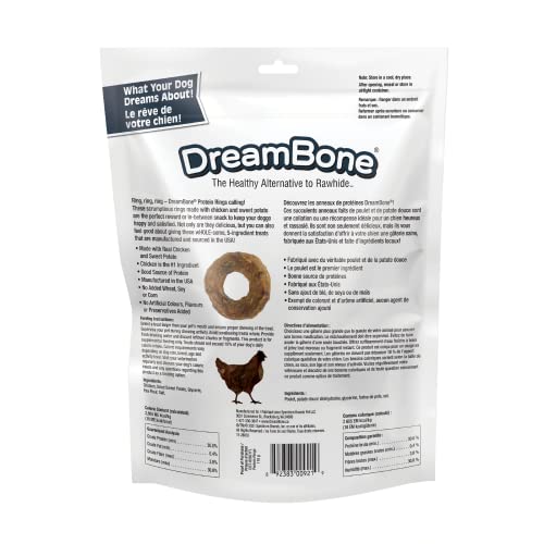 DreamBone Protein Rings with Real Chicken & Sweet Potato, 119 g, Rawhide-Free Protein Ring Chews, Artificial Free, for All Dogs - Image 3