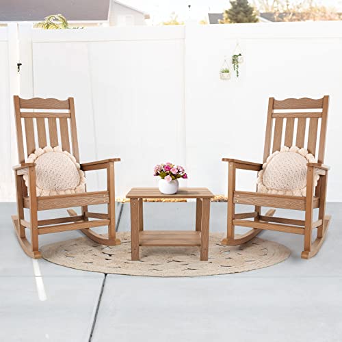 Stoog Oversized Outdoor Rocking Chair, Porch Rocker with 400 lbs Weight Capacity, Weather Resistant, for Backyard, Lawn, Patio, Fire Pit, Garden and Indoor, Teak - Thumbnail 2