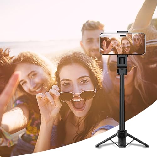 Trípode para teléfono extensible con mando inalámbrico y soporte antideslizante ajustable 3