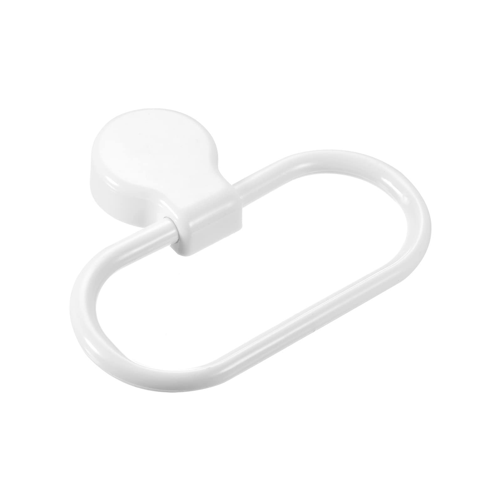 sourcing map Pared Montado Ovalado Toallero Anillo ABS Colgante Soporte Autoadhesivo para Baño Cocina Accesorios, Blanco