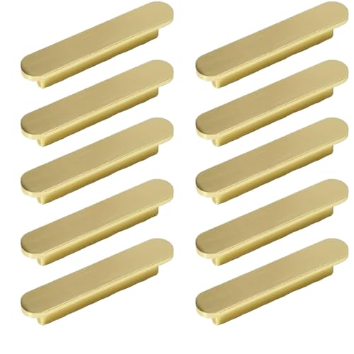 10 Pack Gold Drawer Pulls, Brushed Cabinet Pulls Kitchen Cabinet Handles Drawer Pulls Cupboard Handles Modern Pulls, Kitchen Handle Gold Handles for Cupboard Door
