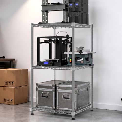 Wnkelo 24"Depth Heavy Duty Steel Wire Shelving Rack Commercial Adjustable Rustproof Metal Storage Shelves Utility Garage Basement Shelf Workstation Organizer for Warehouse 3-Tier 1650LBS 24"W x47.3"H - Image 4