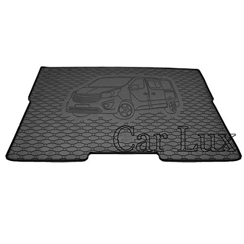 Car Lux AR05782 - Tappeto proteggi baule + tappetini in gomma su misura per Opel Vivaro L2 dal 2014-