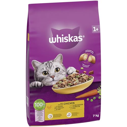 WHISKAS suha hrana za odrasle mačke 7kg s piletinom