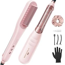 Wavytalk Pro Steam Hair Straightener Brush, Steamline Pro 3-in-1 Straightening Brush for Curly Hair, Fast Salon Results with Less Damage, Anti-Frizz and Hair Nourishment