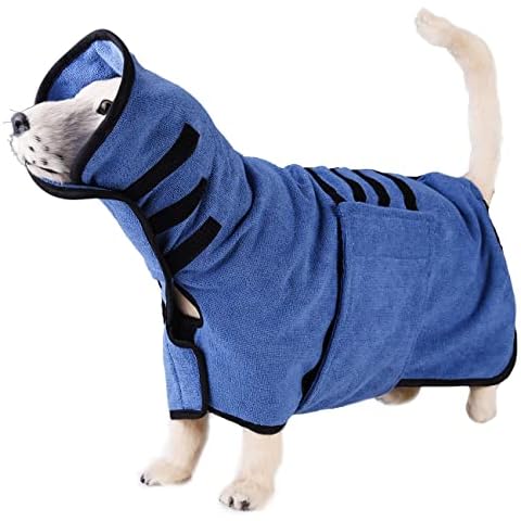 DOZCA Hundebademantel Super saugfähige Mikrofaser Hundehandtuch Bademäntel Cover