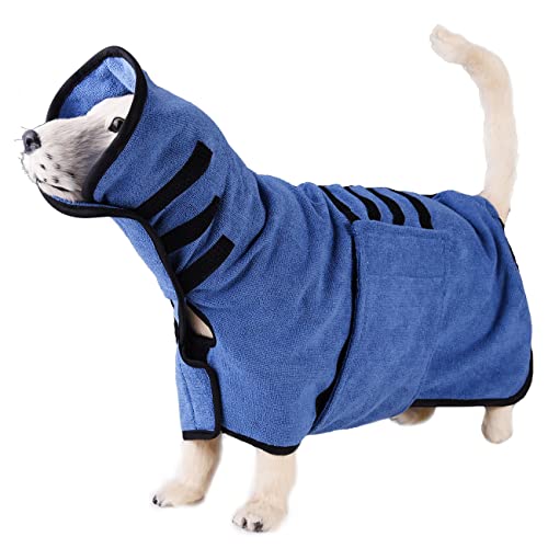 Ocean Breeze Mikrofaser-Hundemantel – Saugstarker Trockenmantel Für Mittelgroße Hunde, Größe 50 (S), Mit Klettverschluss