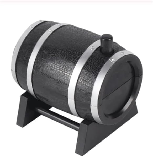 Portable Mini Automatic Wine Barrel Shaped Toothpick Holder Plastic Box Container Dispenser