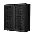 Mrosaa Outdoor Storage Cabinet Waterproof with Shelf,Resin Storage Sheds Outdoor Cabinets for tub Towels/Chemicals/Grill Items/Patio/Garden/Backyard, Size 34.3''L*15''W*36.2''H?Black?