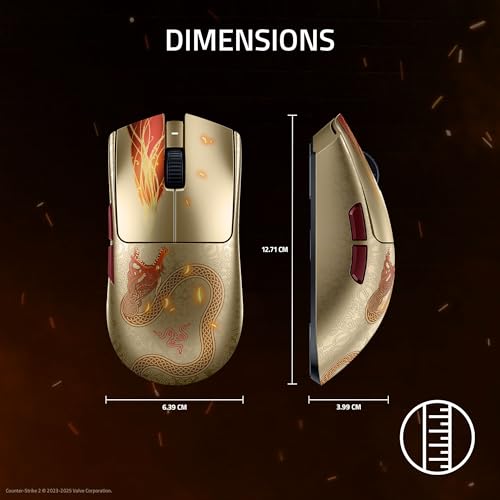 Razer Viper V3 Pro Counter-Strike 2 Dragon Lore - Ultra-lightweight wireless esports gaming mouse - 55g - 8K HyperPolling - Pro Sensor 35K DPI - 2,4 GHz HyperSpeed - 95 hours - PC/Mac | Dragon Lore