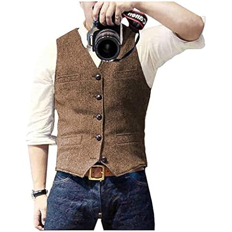 Chaleco de vestir Neil Melody Tweed Espiga Marrón Cover