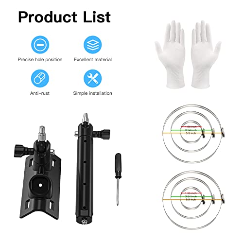 2-in-1 Pole Mounting Bracket for Arlo Solar Panel/Arlo Pro 3/Arlo Ultra1&2/Arlo Essential/Arlo Pro 4 /eufyCam Outdoor Mount Accessories for Arlo pro 4 and Arlo Solar Panel (Black) by HOLACA - Image 7