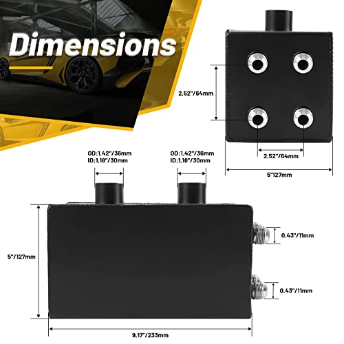 Bomling 4X An10 Oil Catch Can Reservior Tank Baffle Dual Filter Engine Breather Oil Pot Kit Battery-Size Compatible With Honda Acura Integra Ek (Black) #TOP1