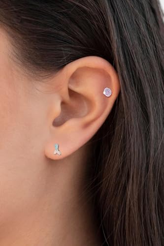 AOEDEJ 2 Pairs Stainless Steel Earrings for Women Cute Hypoallergenic Earring Studs Hypoallergenic Birthday Gift for Women3