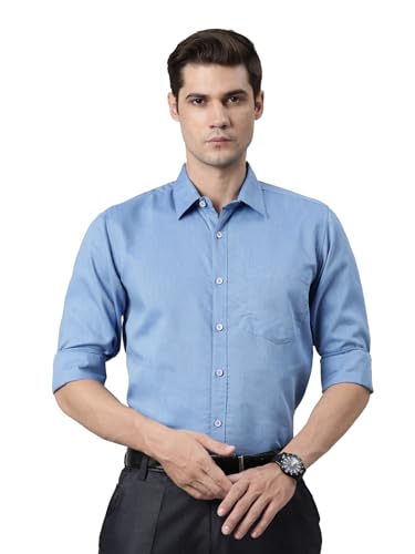 Image of THE SOUL PATROL Men's Casual Regular Fit Full Sleeve Premium Cotton Button-Down Shirt with Single Patch Pocket - Stylish, Classic, Comfortable, and Elegant for Everyday Wear