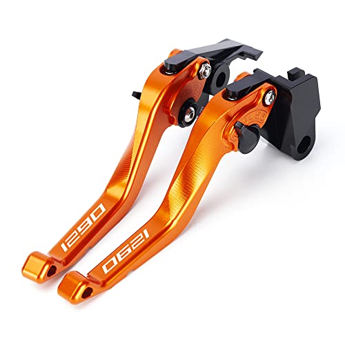 Leviers d'embrayage et de frein alu orange pour moto 1290 Super Duke R finition premium CNC