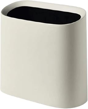 Trash Can Slim Plastic Trash Can Without Lid,Double Barrel Garbage Can,Small Rectangular Garbage Bin for Bathroom,Kitchen,Office,Dorm Wastebasket Color Beige