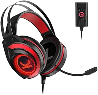 PC Gaming Headset, EZ.winpow Video Game Stereo Headphone with 7.1 Surround Sound with Noise Canceling Mic & Memory Foam Ear Pads for PC/PS5/PS4/Xbox One/Nintendo Switch Red
