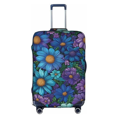 flowers purple Elastic Travel Luggage Cover Travel Suitcase Protective Cover