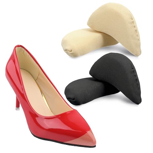 Lot de 2 paires d'inserts d'orteils réutilisables en mousse pour chaussures trop grandes, semelles orthopédiques demi-taille pour chaussures amples, talons...