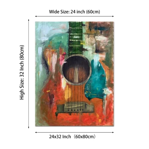 Yeilnm Music Canvas Wall Art Red Guitar Canvas Prints Abstract Musical Instrument Painting Artwork Home Office Living Room Bedroom Decor Bar Decor Gallery Ready To Hang #TOP6