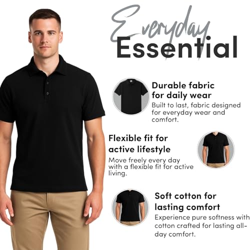 BenBen 5 Pack Men Polo Shirts Short Sleeve Moisture Wicking Quick Dry3