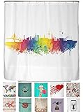 ✔ PERFEKT FÜR JEDES BAD: Mit der Abmessung 180 x 200 cm (Breite x Länge/ Höhe) kannst du den Textil-Duschvorhang an jeder Dusche und Badewanne über Eck oder an einer langen Seite mit den 12 mitgelieferten Duschvorhang-Ringen befestigen.