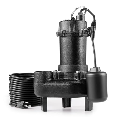 FOTING 1.5HP 9000GPH Sewage Effluent Pump – Heavy Duty Cast Iron Submersible Septic Pump, Auto/Manual, 2” NPT, For Basement & Septic Tanks