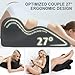 27° Intimacy Pillow for Couples, Memory Foam Wedge Pillow with Ergonomic Support, Pain-Free Comfort for Multi-Position Relaxation, Rest & Connection, Modern Simple Style Pillowcase(Blue)